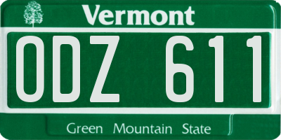 VT license plate ODZ611