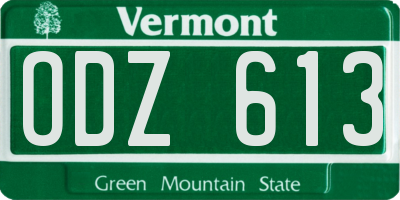 VT license plate ODZ613