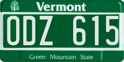 VT license plate ODZ615