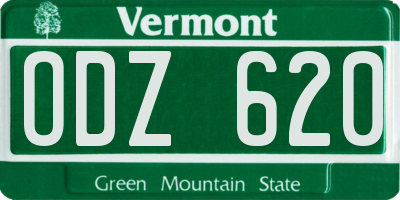 VT license plate ODZ620