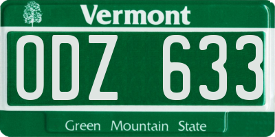 VT license plate ODZ633