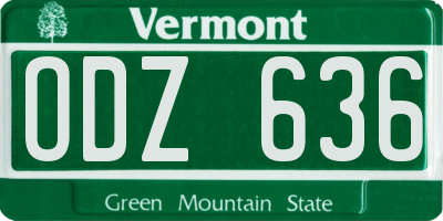 VT license plate ODZ636