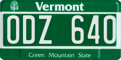 VT license plate ODZ640