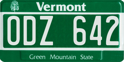 VT license plate ODZ642