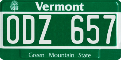 VT license plate ODZ657
