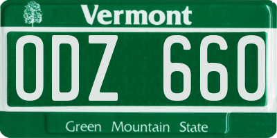 VT license plate ODZ660