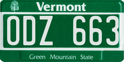 VT license plate ODZ663