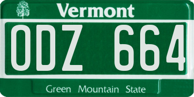 VT license plate ODZ664