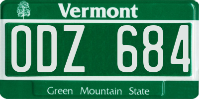 VT license plate ODZ684