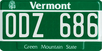 VT license plate ODZ686