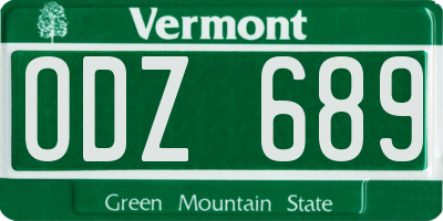 VT license plate ODZ689