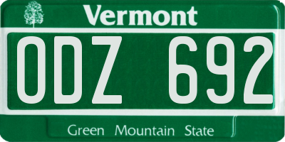 VT license plate ODZ692