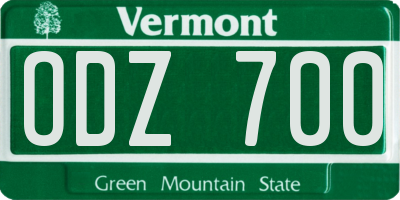 VT license plate ODZ700