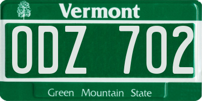 VT license plate ODZ702