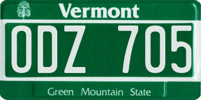 VT license plate ODZ705