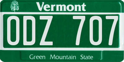 VT license plate ODZ707