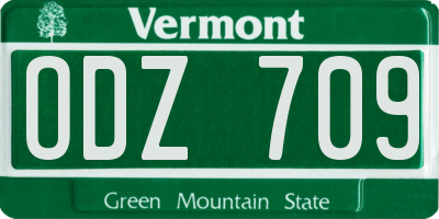 VT license plate ODZ709