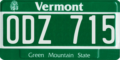 VT license plate ODZ715