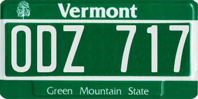 VT license plate ODZ717