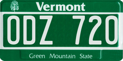 VT license plate ODZ720