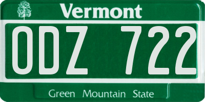 VT license plate ODZ722