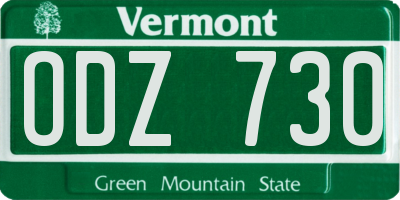 VT license plate ODZ730