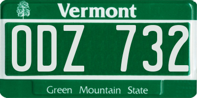 VT license plate ODZ732