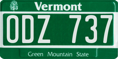 VT license plate ODZ737