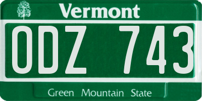 VT license plate ODZ743
