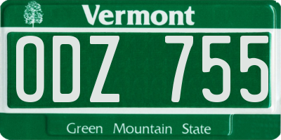 VT license plate ODZ755