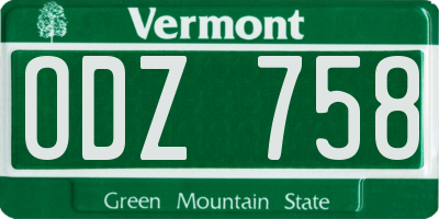 VT license plate ODZ758