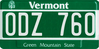 VT license plate ODZ760