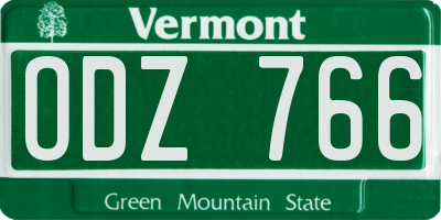 VT license plate ODZ766