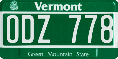 VT license plate ODZ778