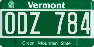 VT license plate ODZ784