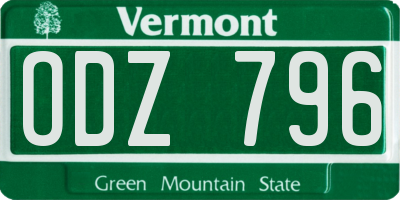 VT license plate ODZ796