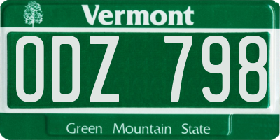 VT license plate ODZ798