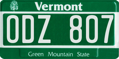VT license plate ODZ807