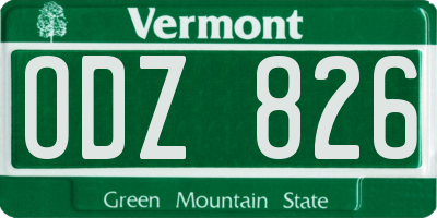 VT license plate ODZ826