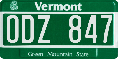 VT license plate ODZ847