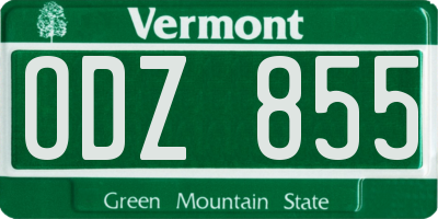 VT license plate ODZ855