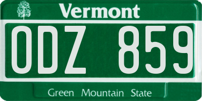 VT license plate ODZ859
