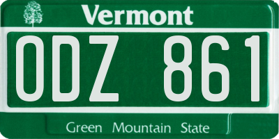 VT license plate ODZ861