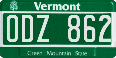 VT license plate ODZ862