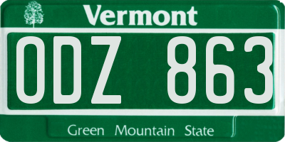 VT license plate ODZ863