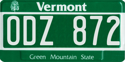 VT license plate ODZ872