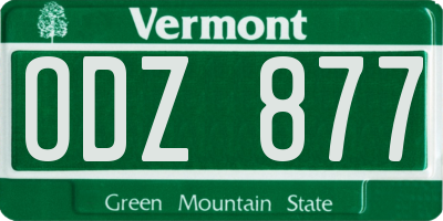 VT license plate ODZ877