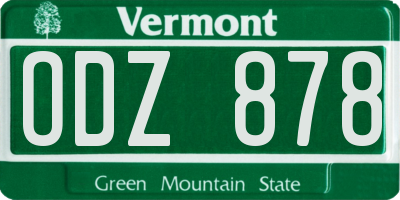 VT license plate ODZ878
