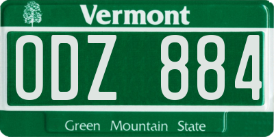 VT license plate ODZ884