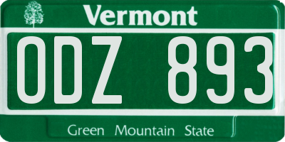 VT license plate ODZ893
